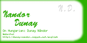 nandor dunay business card